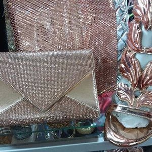 Rose gold shoe bag